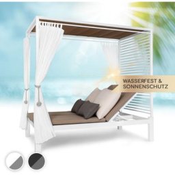 Sunbed Transat Jardin Double, Bain de Soleil, Chaise Longue Exterieur avec Dossier Inclinable