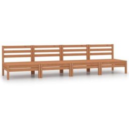 Canapés centraux de jardin 4 pcs Marron miel Bois de pin massif Vidaxl marron miel