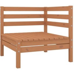 Canapé d'angle de jardin Marron miel Bois de pin massif Vidaxl marron miel