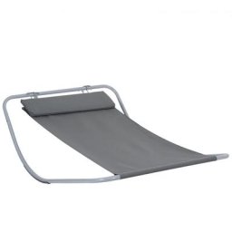 Bain de soleil transat de jardin bascule hamac 212L x 130l x 60H cm gris - Gris