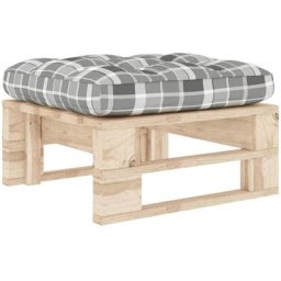 Pouf palette de jardin Bois de pin imprégné Vidaxl Motif carreaux gris