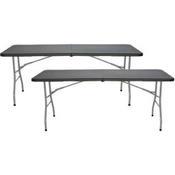 Lot 2 Tables pliantes 180cm Rectangulaires - Noir