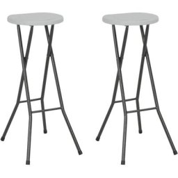 Tabourets de bar pliables 2 pcs pehd et acier Blanc Vidaxl n/a