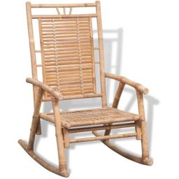 Chaise à bascule en bambou Vidaxl Brun