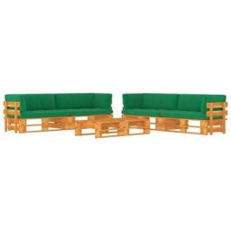 Salon de jardin palette 6 pcs Pin imprégné de marron miel Vidaxl Vert