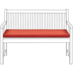 Beliani - Coussin d'Assise pour Banc de Jardin en Tissu Hydrofuge Anti-UV et Anti-Taches Rouge