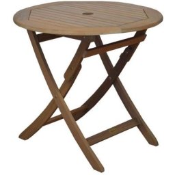 Proloisirs - Table ronde pliante look teck 80 cm