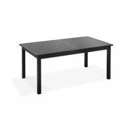 Table de jardin rectangulaire extensible (174/238 x 100 x 74 cm) en aluminium noir Butterfly - Noir
