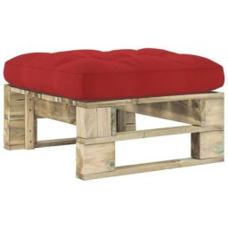 Pouf palette de jardin Bois de pin imprégné de vert Vidaxl Rouge