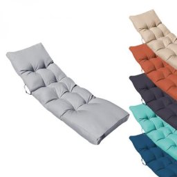 Coussin matelassé pour bain de soleil, transat - 185 x 55 cm - Gris clair Linxor Gris Clair