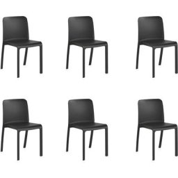 Shaf - Grana: Pack de 6 chaises design Blanches - Anthracite