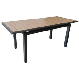 PROLOISIRS Table de jardin rectangulaire extensible Louisiane II en aluminium - graph/oak 147/187 cm
