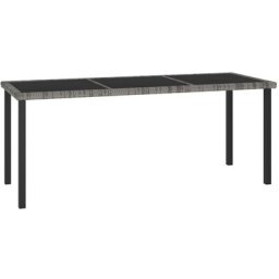 Table à manger de jardin Gris 180x70x73 cm Résine tressée Vidaxl Gris