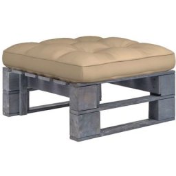 Pouf palette de jardin Bois de pin imprégné de gris Vidaxl Beige