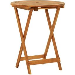 Table de jardin pliable Ø60x75 cm Bois d'eucalyptus solide vidaXL - N/A