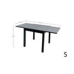 Table à manger extensible Fidji 80 à 160x80 en Aluminium 4 à 6 personnes - Gris