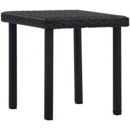 Table à thé de jardin Marron 40x40x40 cm Résine tressée