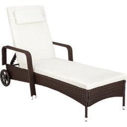 Bain de soleil métal 6 positions avec roulettes - chaise longue, transat bain de soleil, transat