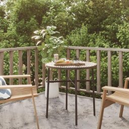 Table d'extérieur,patio - Moderne Table à thé Marron 45 cm Résine tressée FR6178
