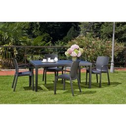 Chaise d'extérieur Torino, Siège de jardin, Chaise pour table à manger, Fauteuil d'extérieur effet