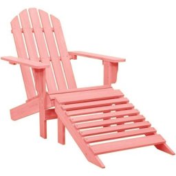 Vidaxl - Chaise de jardin Adirondack avec pouf Bois de sapin solide Rose Rose