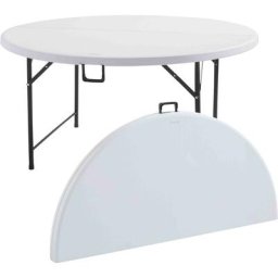 Table pliante ronde 8 personnes Rekkem Blanc