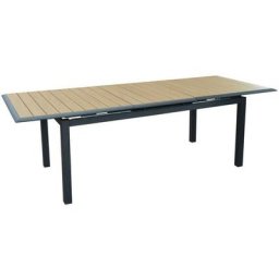 Table de jardin rectangulaire extensible Louisiane ii en aluminium - graph/oak 187/247 cm