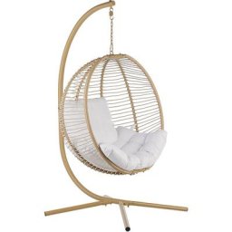 Fauteuil Suspendu avec Support Beige Résistant aux uv pour Intérieur Extérieur Arco - Beige