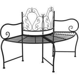 Banc tour d'arbre 150 cm Noir Acier Vidaxl n/a