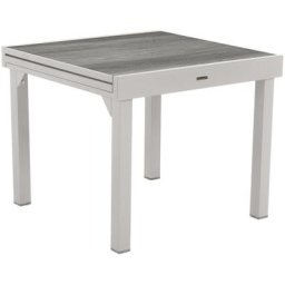 Table de jardin extensible Piazza Gris smoke & Blanc 8 places - Hespéride - Gris smoke / blanc