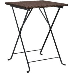 Table de bistrot pliante Marron 55x54x71 cm Résine tressée Vidaxl Marron