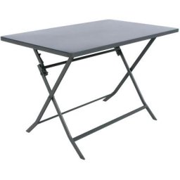 Table de balcon pliante rectangulaire Greensboro graphite en acier - Hespéride - Graphite