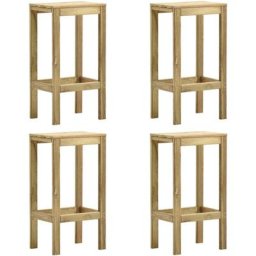 Tabourets de bar de jardin 4 pcs Bois de pin imprégné vidaXL - N/A