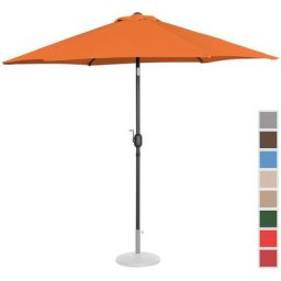 Uniprodo - Grand Parasol De Terrasse Jardin Hexagonal Inclinable 270 cm Orange - Orange