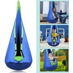 Hamac fauteuil suspendu pour enfants hamac balançoire jusqu'à 180kg hamac siège balançoire - Bleu