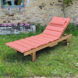Matelas à motifs corail/blanc pour bain de soleil - Rouge