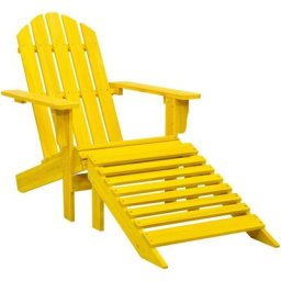 Vidaxl - Chaise de jardin Adirondack avec pouf Bois de sapin Jaune Jaune