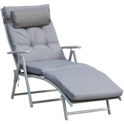 Bain de soleil pliable transat inclinable 7 positions chaise longue grand confort avec matelas +