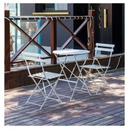 Ensemble bistrot 2 chaises + table pliante pour le jardin, le balcon, la varanda et la terrasse