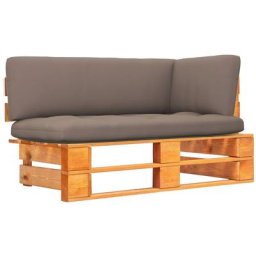 Canapé d'angle palette de jardin Marron miel Bois pin imprégné Vidaxl Taupe