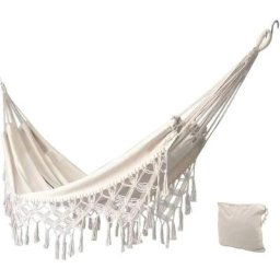 BSR - Hamac de jardin en coton doux avec sac à dos, idéal pour le jardin, le porche, les voyages,