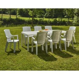 Dmora - Table d'extérieur Susa, Table à manger rectangulaire extensible, Table de jardin