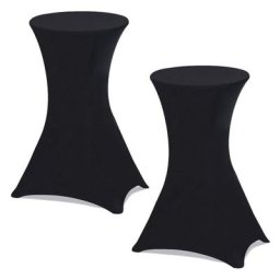 Lot de 2 housses noires pour table haute pliante 105 cm - Noir