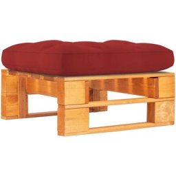 Pouf palette de jardin Bois de pin imprégné de marron miel Vidaxl Rouge