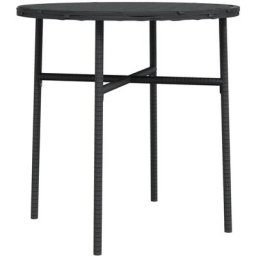 Table à thé Noir 45 cm Résine tressée vidaXL - Noir
