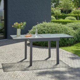 Table de jardin en aluminium extensible gris 4/8 pers. - Gris