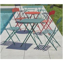 FLORENCE - Table de jardin pliante - 2 places - Vert Amande - vert amande
