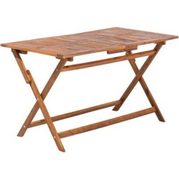 Table de Jardin Pliable 140 x 75 cm en Bois d'Accacia avec une Touche Rustique pour Extérieur