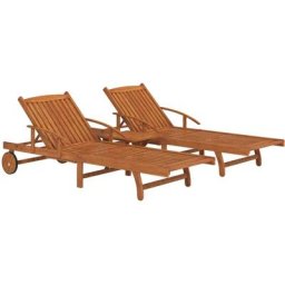 Ensemble de chaises longues 2 pcs et table Bois d'acacia massif Vidaxl n/a