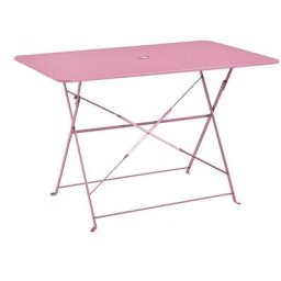 Venise - Table de jardin pliante - 4 places - Rose - rose